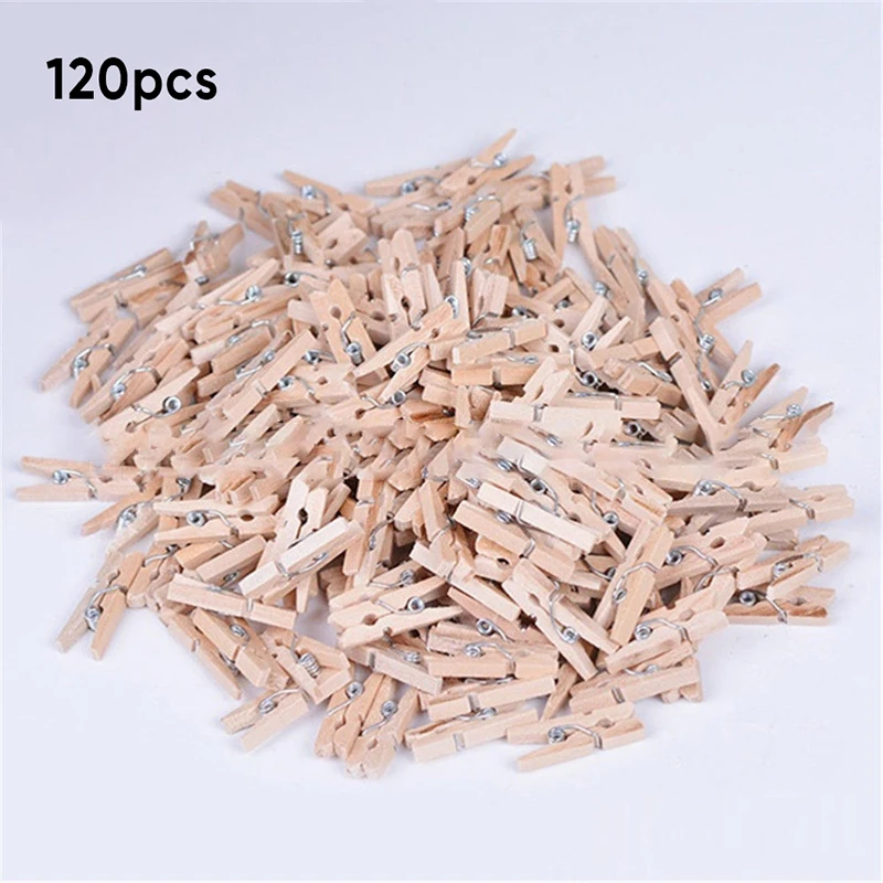 

60pcs/120pcs BULK Wood Clothespins Wooden Laundry Clothes Pins Large Spring Regular Size 2.5*0.7CM