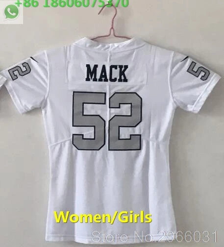 А+++ Качество Женщины 24 marshawn lynch 52 khalil mack 89 amari cooper 4 Derek Carr Джерси Окленд - Цвет: for women