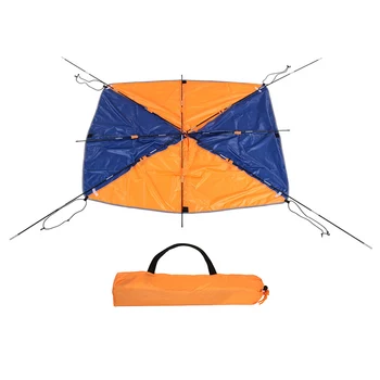 

4 Person Inflatable Boat Sun Canopy Kayak Awning Top Cover Tent Fishing Boat Rain Sun Shade Shelter with Double Hole Pad