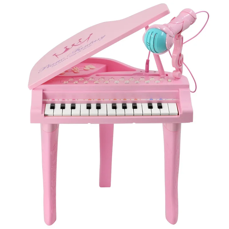 

New Style Children Multi-functional Electronic Keyboard Trigonometry GIRL'S Model Piano 25 Key with Microphone Music Toy
