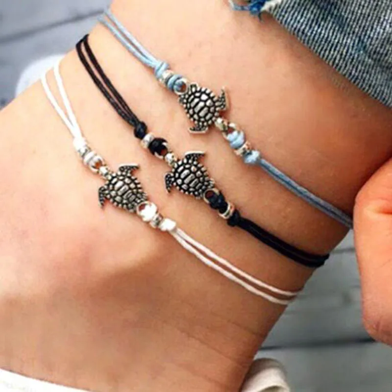 NS37 Summer Beach Turtle Shaped Charm Rope String Anklets For Women Ankle Bracelet Woman Sandals On the Leg Chain Foot Jewelry NS37 Summer Beach Turtle Shaped Charm Rope String Anklets For Women Ankle Bracelet Woman Sandals On the Leg Chain Foot Jewelry