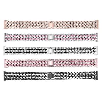 

for Apple Watch 38mm 40mm Five Beads Three Rows Diamond-Studded Zinc Alloy Strap Bracelet Strap