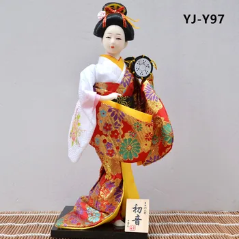 

MYBLUE 30cm Kawaii Hand Make Japanese Geisha Kimono Doll Sculpture Japanese House Figurine Home Room Decoration Accessories