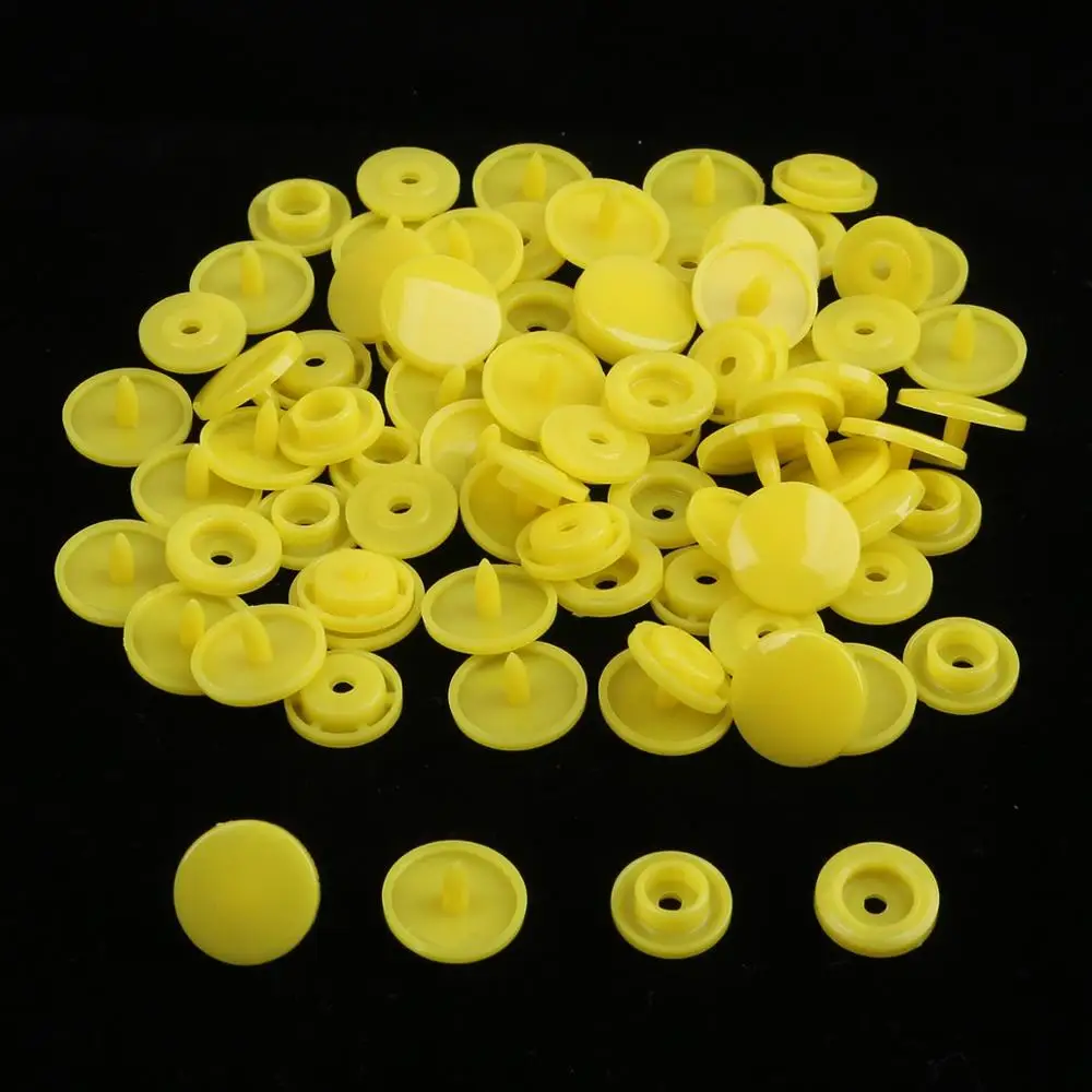 20 наборов, 36 цветов, кнопки, 12 мм, Круглые, 10,5 мм, плоская задняя крышка с креплениями, лист, кнопки для одежды, декоративные принадлежности для одежды - Цвет: Yellow