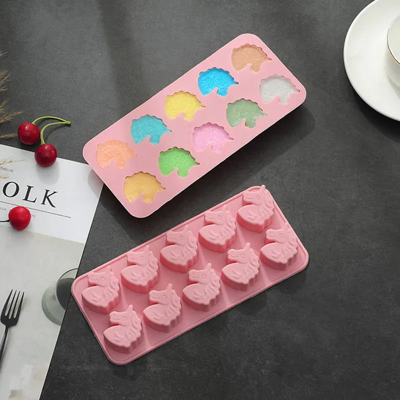 Единороги силиконовые формы для торта синий и розовый цвет ручной работы DIY шоколадная форма мороженое торт дополнительные формы для выпечки