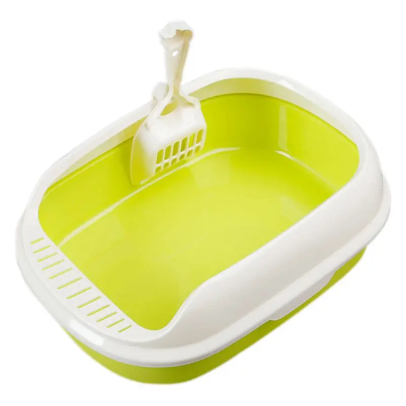 Pet Cats Sand Pot Pet Small Toilet with Shovel Anti-leakage Flexible Side Cover Easy Cleaning Kitty Litter Box Pet Supplies - Цвет: C