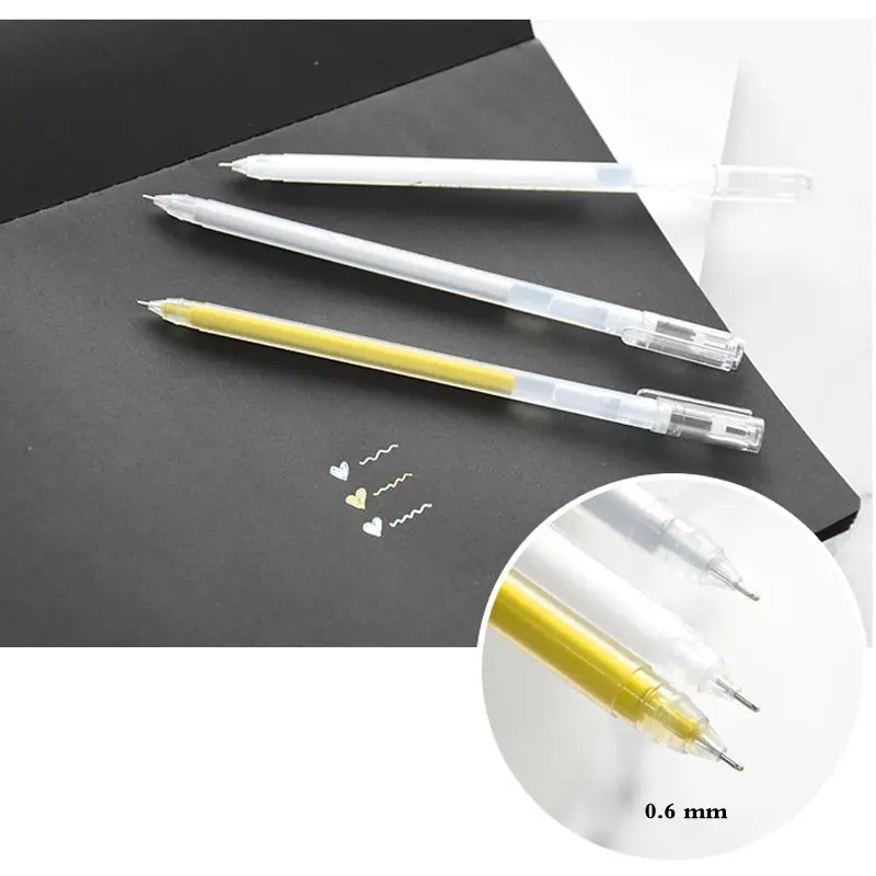 3 Teile/satz Große Kapazität 0,6mm Feine Spitze Weiß Gel Stift Textmarker Marker Stift Skizze Zeichnung Kunst Marker Comic Design kunst Liefert – Detail 6