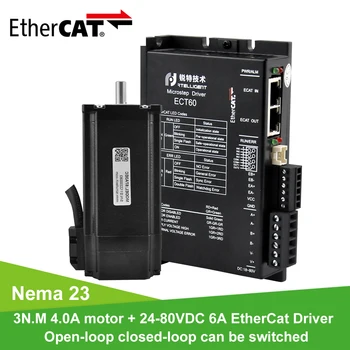 

Rtelligent Nema 23 1/2/3N.M Closed Loop Stepper Motor with 6A 24-80V DC EtherCAT Fieldbus Stepper Motor Driver for CNC mechine