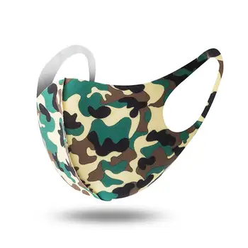 

5Pcs Camouflage Face cover Washable Reusable Dust-proof Anti Droplet Mouth Cover Breathable soft reusable