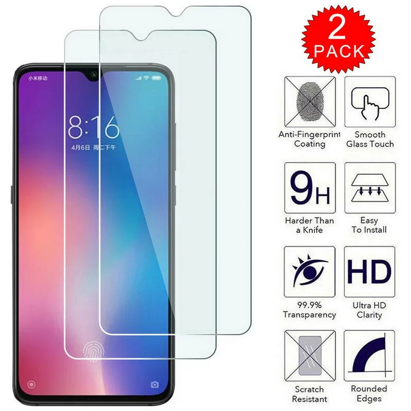 

9H Hardness Tempered Glass Screen Protector For Xiaomi Mi 9 8 A3 A3 Lite Screen Protector Glass on Redmi Note 7 Note 6Pro k20 6A