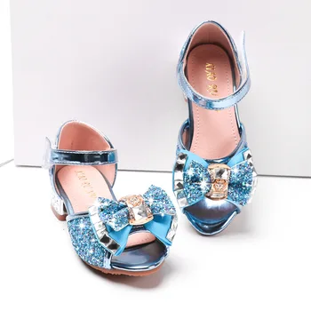 

SKHEK Shoes High Heel Summer Girls Sandals Big Kids Princess Shoes For Children Glitter Sandals 4 5 6 7 8 9 10 11 12 13 14 Year