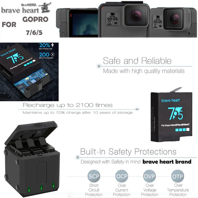 USB 3-Порты и разъёмы Зарядное устройство Тип C Зарядное устройство+ аккумулятор для экшн-Камеры GoPro hero 5 hero 6 экшн-камеры Go Pro hero 5 hero 6 7 hero 7 черный Камера аксессуары