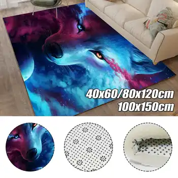 

3D Printing Bedroom Area Rugs Flame Skull Gothic Cat Eye Wolf Carpets Modern Halloween Party Anti-slip Floor Rug Home Decor Mats