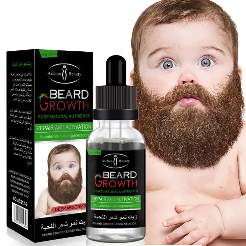 Aceite orgánico Natural para el crecimiento de la barba para hombre, bálsamo para la pérdida de pelo, productos para el cuidado de la barba, 30ml