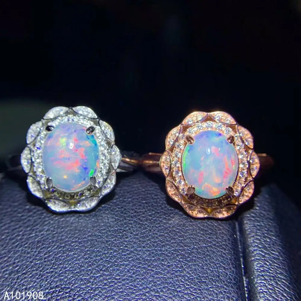 

KJJEAXCMY boutique jewelry 925 sterling silver inlaid Natural Opal Ring Women's Two Colors Support Detection