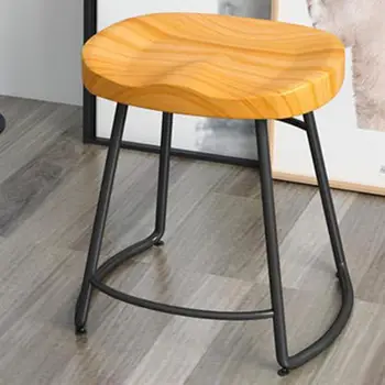 

Modern Simple Bar Chair, Solid Wood, Nordic Iron High Chair, Household Fashion Food, Bar Chair In Creative Cafe