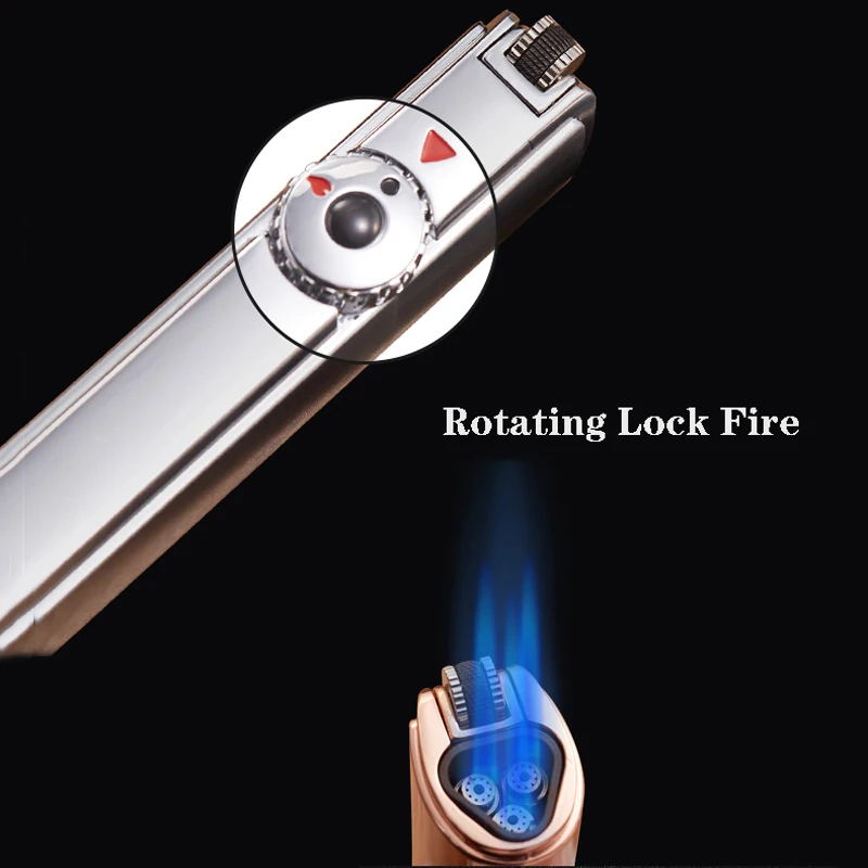 Оригинальная Тройная Зажигалка jobon 3 Blue JET flame. Турбо огонь. Газовая зажигалка.