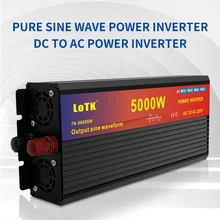  Big Power Inverter 5000W Pure Sine Wave 12V 24V DC To AC 110V 220V 2000W 3000W 4000W Voltage Converter Power Car Micro Inverter 