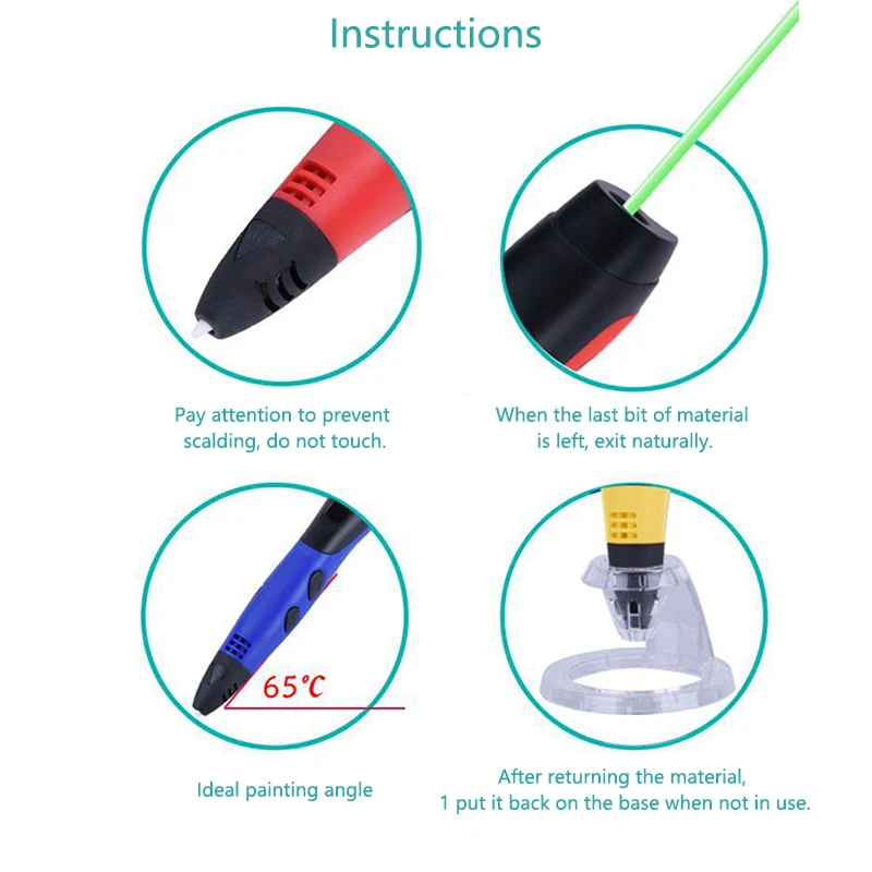 New DIY 3D Pen Set With 12 Colors PLA Filament 3D Printing Pens For Kids Birthday Gift Drawing pen with LCD Display