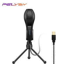 FELYBY Q5B Высококачественный Профессиональный USB конденсаторный Студийный микрофон аудио Микрофон для Skype PC Mac ноутбук Запись видео чат