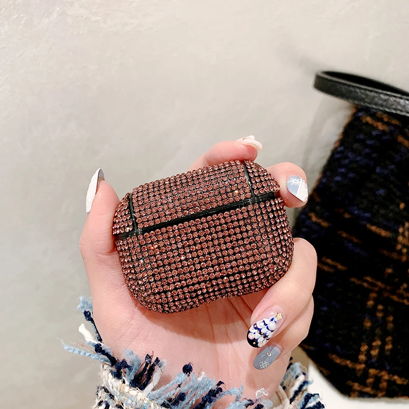 Rose Gold Блестящий чехол для Airpods Pro, блестящие стразы, девчачьи беспроводные Bluetooth наушники, чехол для Airpods Pro Heatset, зарядная коробка - Цвет: Rose Gold