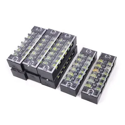 

TB-1506 Dual Row 6P Screw Terminal Barrier Block Stripe 600V 15A 8Pcs