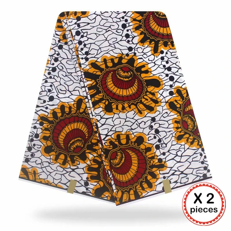 Африканская восковая ткань с принтом Хлопок Шитье Анкара африканская ткань 12 ярдов Нигерия Гана ткань для DIY свадебного платья 91609