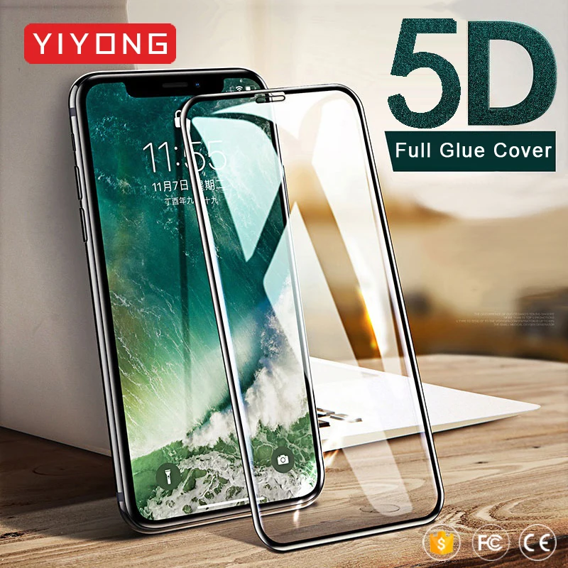 25 шт./лот YIYONG закаленное стекло для iPhone 6 6s 7 8 Plus 5D полное покрытие SE Защита экрана x