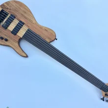 6 струн fretless бас гитара активная Электроника шея через тело бас гитара