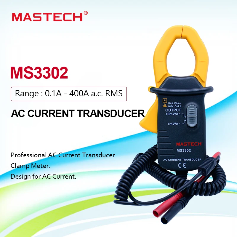 Переменный токовый преобразователь MASTECH MS3302 0.1A 400A зажим измеритель True RMS TRMS