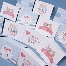 10 sztuk serca szczęśliwa kartka z życzeniami urodzinowymi balon Trojan pocztówki na zaproszenia urodzinowe do pieczenia ciasta kwiaty dekoracyjne tanie tanio CN (pochodzenie) Inne BIRTHDAY Walentynki Na Dzień Matki Dzień nauczyciela Ślub Na Święto Dziękczynienia New Year