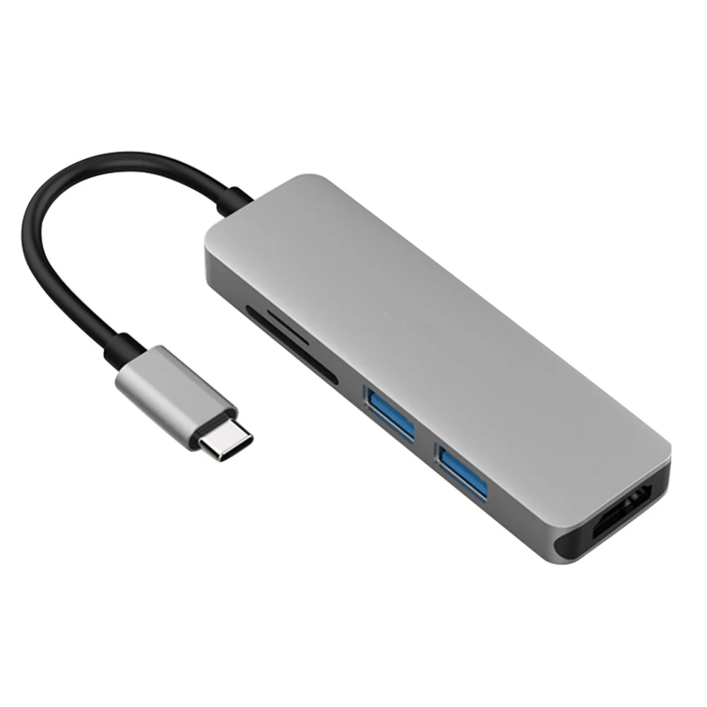 USB-C концентратор HDMI адаптер 5 в 1 ключ usb type-C к HDMI кард-ридер 2 порта TU-shop