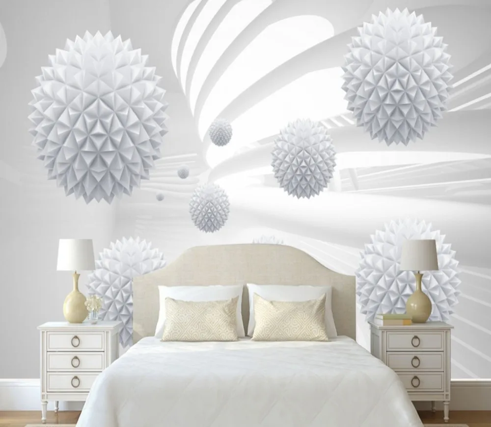 

Drop Shipping Modern Minimalist 3D Stereo Ball Geometric Space Mural Background Wall Custom Photo 3d Mural Bedroom Wallpaper