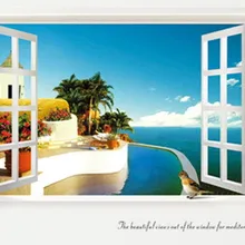 Cross Border Лидер продаж современные декоративные для дома Живопись творческий Средиземноморский поддельные оконные декорации водонепроницаемый стикер стены