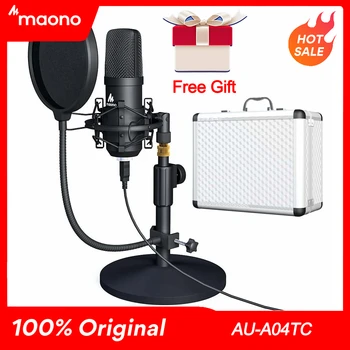 MAONO-micrófono condensador profesional A04TC, micrófono USB Original para transmisión de Podcast, grabación de videojuegos, YouTube, 100%