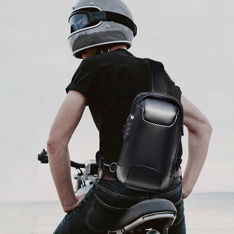 JackKevin Multifunction Crossbody Bag for Men PU Leather Shoulder Messenger Bags Anti-theft USB Charging Short Trip Chest Bags