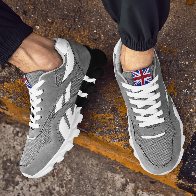 Spring Autumn Sneakers for Men Plus Size 46 Running Shoes Air Mesh Outdoor Sports Shoes Breathable Shoes Man White Black Blue