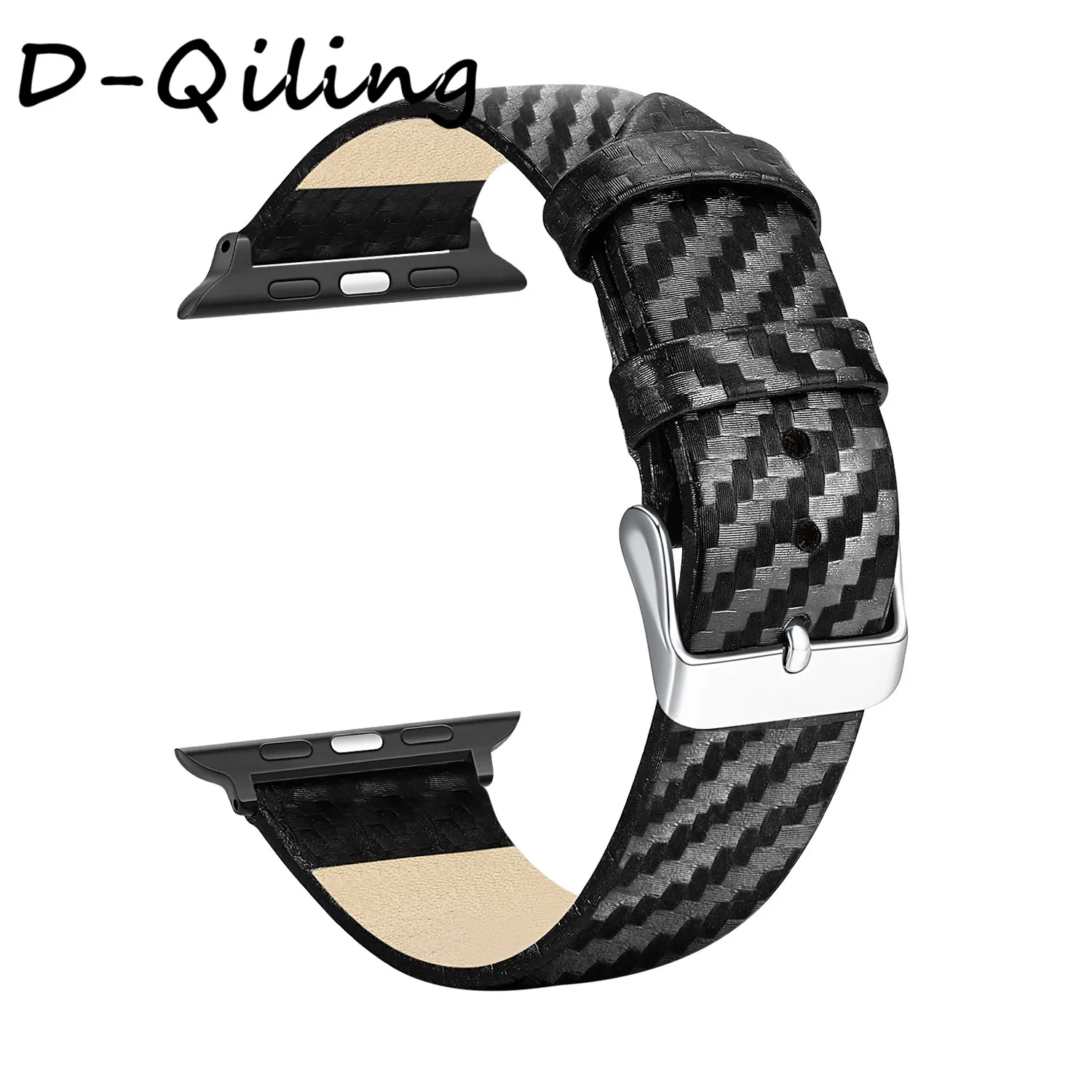 D-Qiling ТПУ карбоновый ремешок для часов+ чехол для Apple Watch 44 мм 40 мм 42 мм 38 мм IWatch серии 4 3 2 1 бампер чехол для часов браслет
