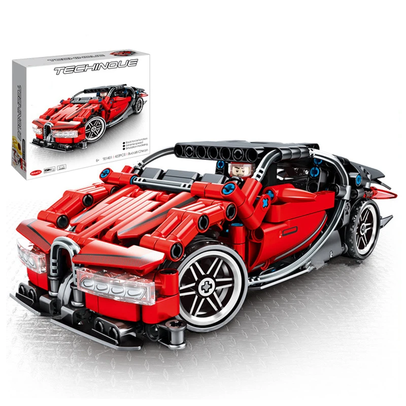 

Lepining Technic car MOC Back Force Super Racing car Bugatti Model Building Blocks Sets Bricks Educational Toys for Children