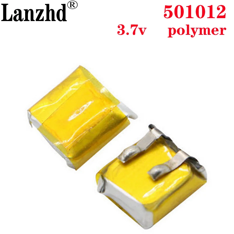 

50pcs 3.7V small size Lipo lithium polymer rechargeable battery 40mAh for bluetooth Headphone headset earphone 501012 battery
