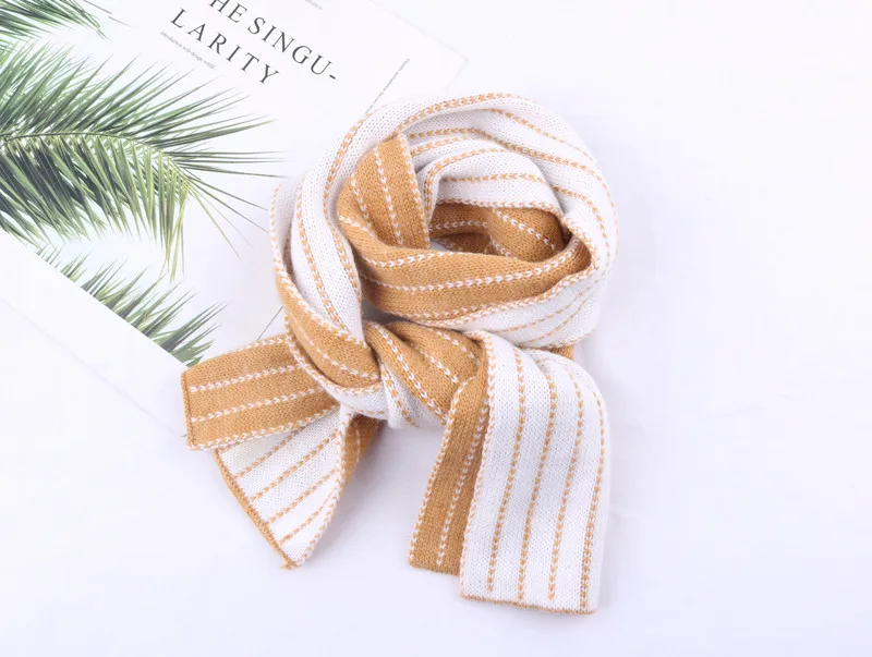 stripes winter knitted scarf women warm long soft kids children scarves Korean boy girl ring warmer collar for ladies