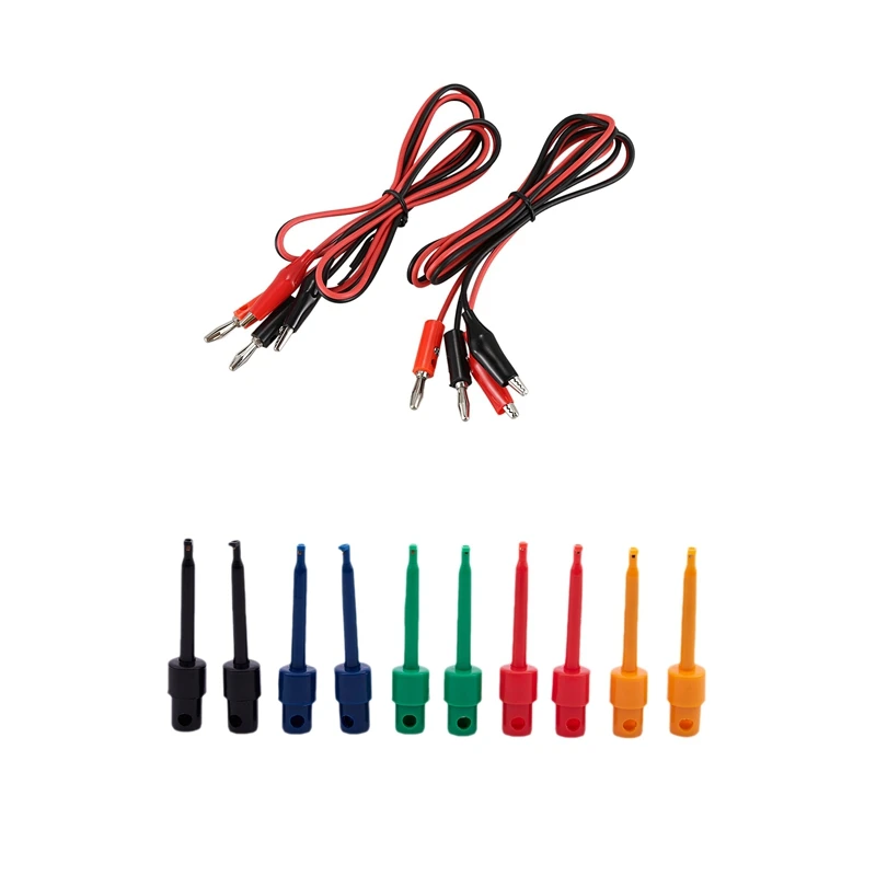 7 Pair Test Tool:2 Alligator Lead Clip to Male Banana Plug Cord Cable 1M Red+Black &amp 5 Large Round Single Ho | Электроника