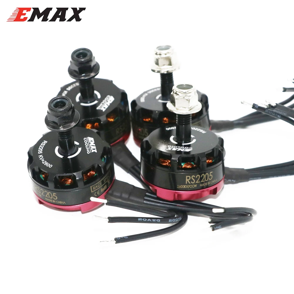 

4pcs/lot Emax RS2205 2300KV/2600KV Brushless Motor For QAV200 210 250 FPV Quad Racing QAV R180 220 260 (2CW and 2CCW)