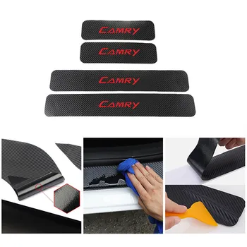 

High Quality Car Stickers For Toyota Cmary Car Door Sill Scuff Plate Stickers Antislip Decoration Auto Accessories Interior