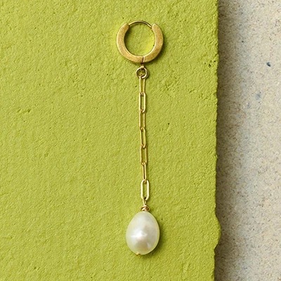 Boucles d oreille женские серьги для женщин эффектные большие серьги богемные boho висячие серьги из пресной воды с жемчугом - Окраска металла: single earring
