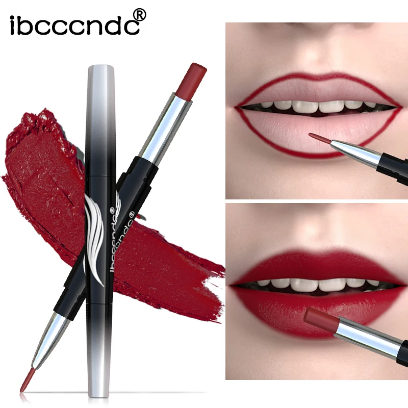 10 Colors Matte Lipstick Wateproof Double End Long Lasting Lipsticks Brand Lip Makeup Cosmetics Nude Dark Red Lips Liner Pencil 10 Colors Matte Lipstick Wateproof Double End Long Lasting Lipsticks Brand Lip Makeup Cosmetics Nude Dark Red Lips Liner Pencil