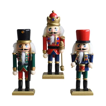 

1 Set 3Pcs Nutcracker Figure Statues Puppet Soldier Figure Toy Decor Christmas Tree Decoration Hanging Toy Ornament (Colorful)