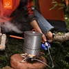 Bulin 1.5/2.1l Portable Outdoor Camping Hiking Heat Collection Tableware Energy Saving Pot Cooking Set 6