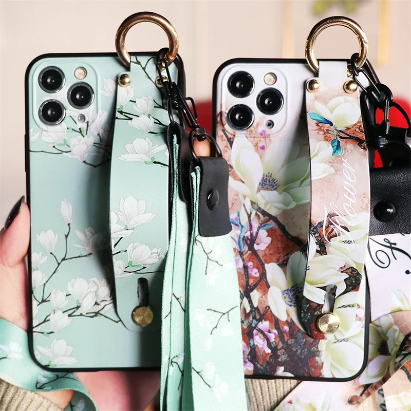 Phone Holder Cases For iphone 13 12 11 XR X Fruit Avocado Soft Wrist Strap Lanyard 7 8 SE 2020 Plus Pro XS Max Cover | Мобильные