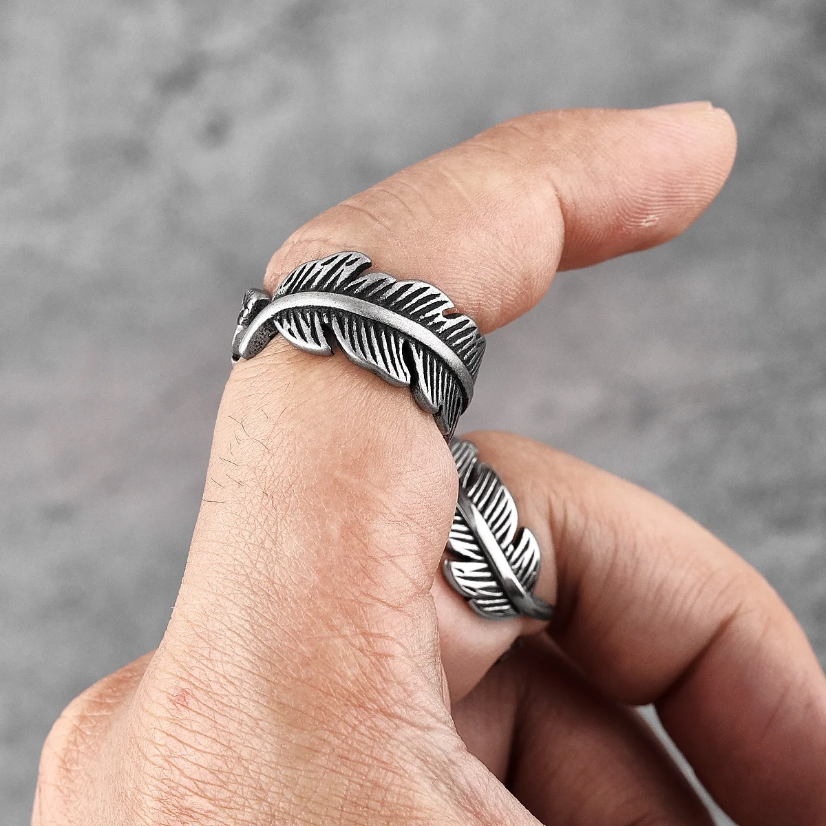 Vintage Eagle Bird Feather Stainless Steel Mens Rings Punk Amulet For Male  Boyfriend Biker Jewelry Creativity Gift Wholesale